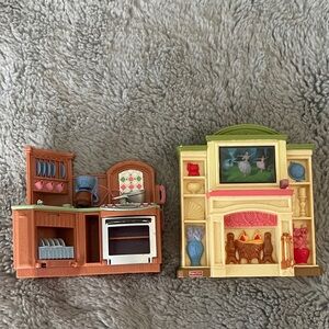 Fisher Price Loving Family Dollhouse Kitchen and Living Room Set